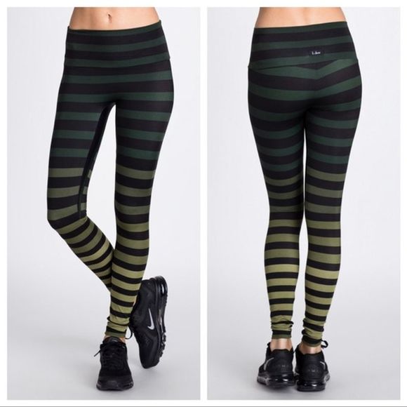 K-DEER Pants - K-DEER Maranda Green Ombre Stripe Legging XS